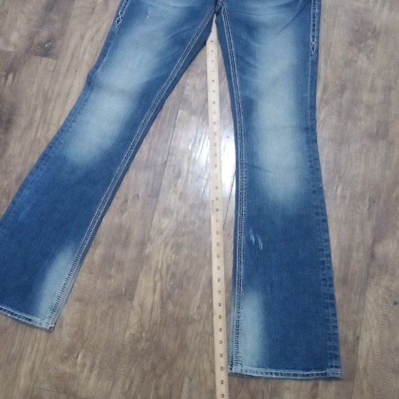 Rock Revival NWT Women's 28 Mandy Bootcut Embellished Faux Leather Flap Pockets - Picture 11 of 14